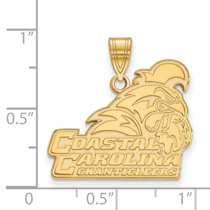 Vergoldet Sterlingsilber Logoart Coastal Carolina University Chanticleers Groß Anhänger