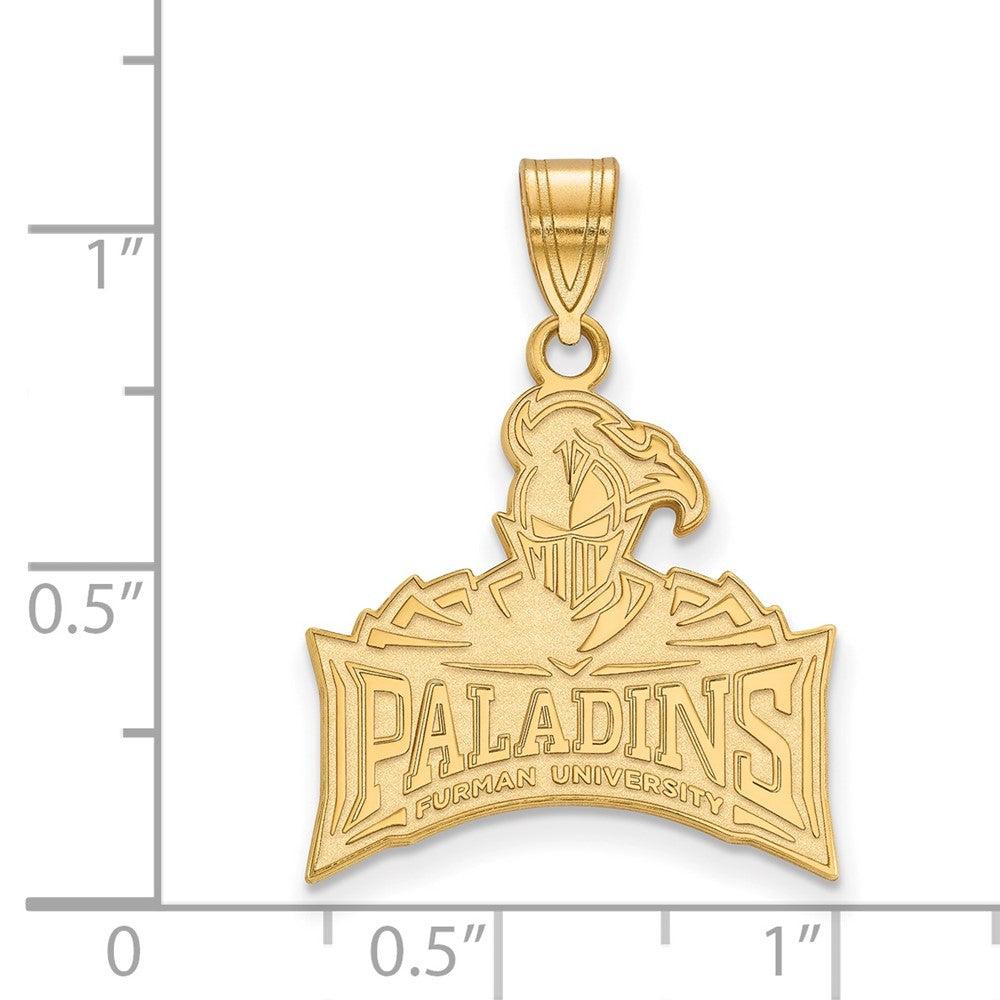 Vergoldet Sterlingsilber Logoart Furman University Paladins Groß Anhänger