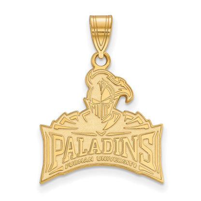14K Gelbgold Logoart Furman University Paladins Groß Anhänger