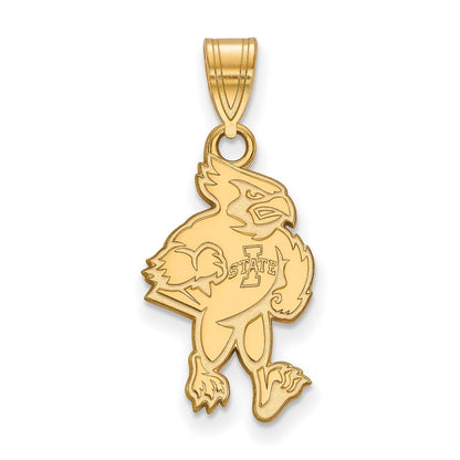10K Gelbgold Logoart Iowa State University Cardinal Groß Anhänger