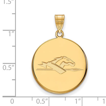 14K Gelbgold Logoart Longwood University Pferd Groß Plättchen Anhänger