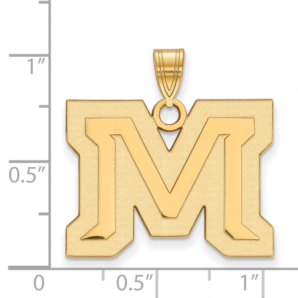 10K Gelbgold Logoart Montana State University Buchstabe M Groß Anhänger