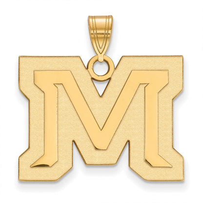 10K Gelbgold Logoart Montana State University Buchstabe M Groß Anhänger
