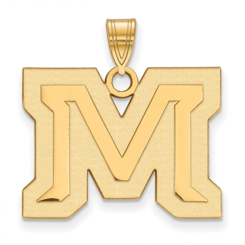 10K Gelbgold Logoart Montana State University Buchstabe M Groß Anhänger