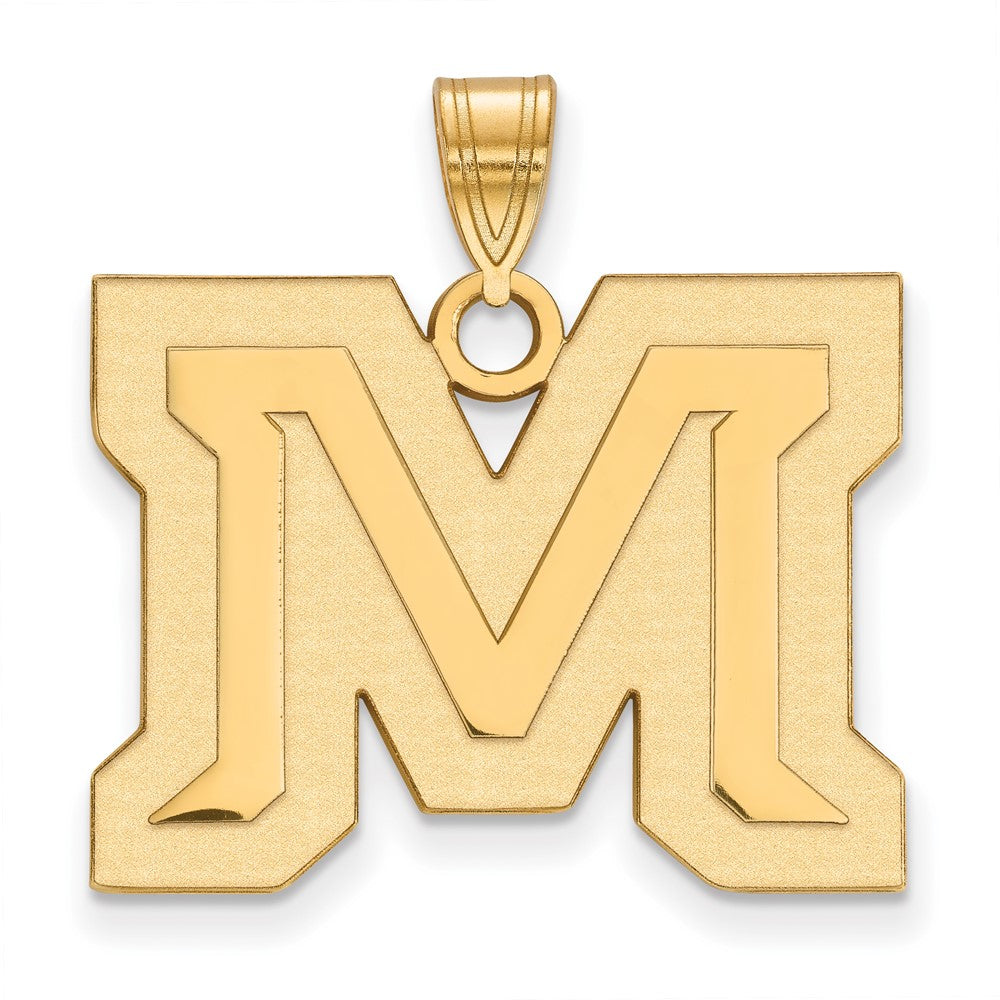 14K Gelbgold Logoart Montana State University Buchstabe M Groß Anhänger