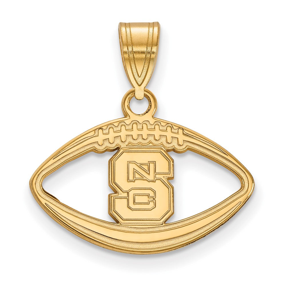 Vergoldet Sterlingsilber Logoart North Carolina State University N C S Football Anhänger