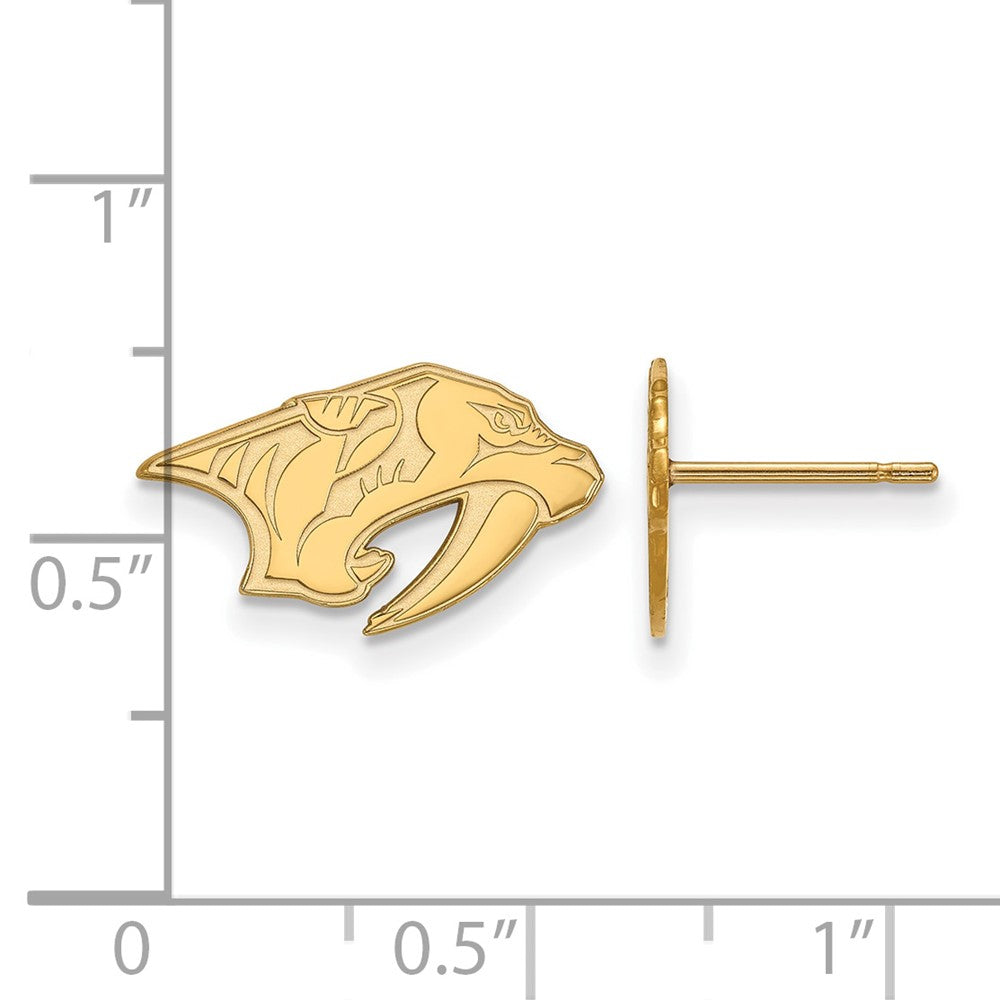 Vergoldet Sterlingsilber Nhl Logoart Nashville Predators Extra Klein Ohrstecker
