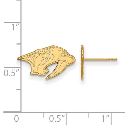 Vergoldet Sterlingsilber Nhl Logoart Nashville Predators Extra Klein Ohrstecker