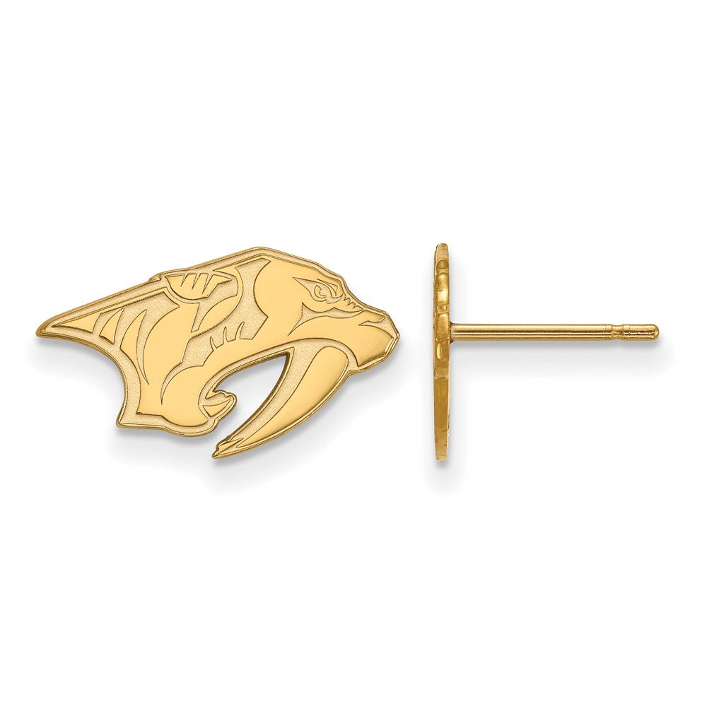 Vergoldet Sterlingsilber Nhl Logoart Nashville Predators Extra Klein Ohrstecker