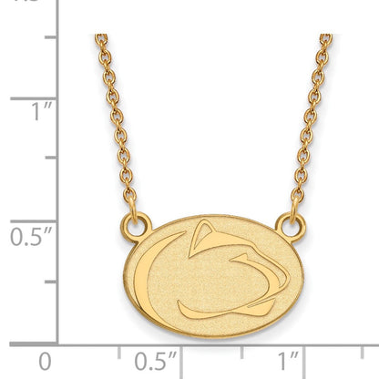 Vergoldet Sterlingsilber Logoart Penn State University Löwe Klein Anhänger 18 Zoll Halskette