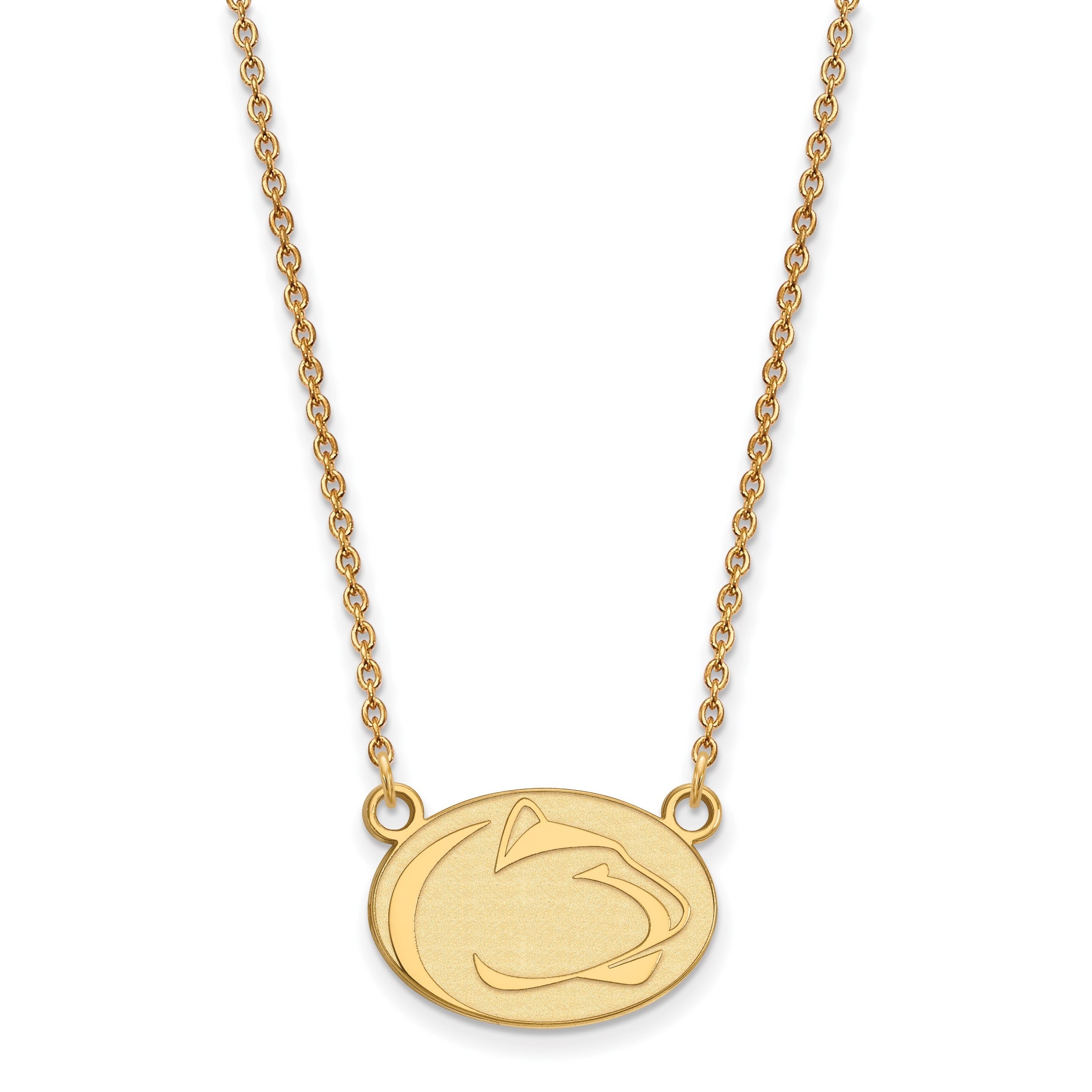10K Gelbgold Logoart Penn State University Löwe Klein Anhänger 18 Zoll Halskette