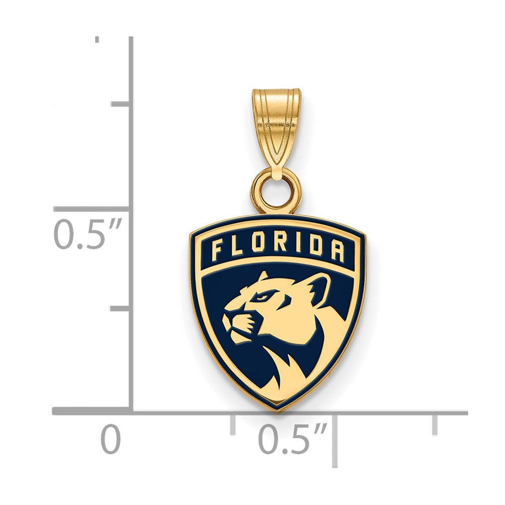 Vergoldet Sterlingsilber Nhl Logoart Florida Panthers Klein Emailliert Anhänger