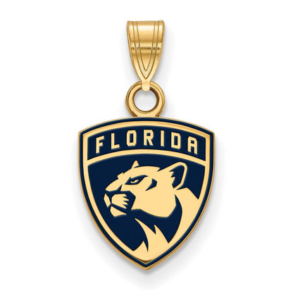 Vergoldet Sterlingsilber Nhl Logoart Florida Panthers Klein Emailliert Anhänger