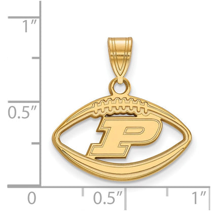 Vergoldet Sterlingsilber Logoart Purdue University Buchstabe P Football Anhänger
