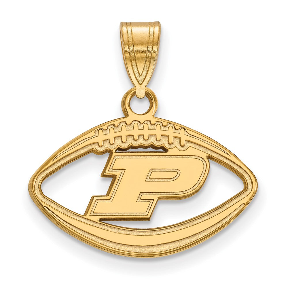 Vergoldet Sterlingsilber Logoart Purdue University Buchstabe P Football Anhänger