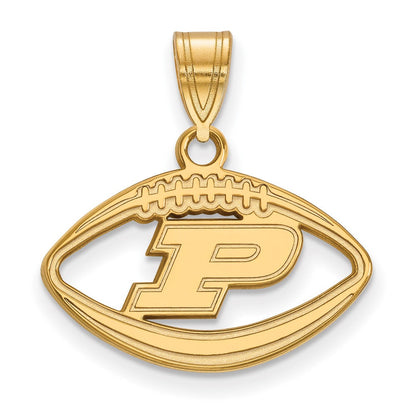 Vergoldet Sterlingsilber Logoart Purdue University Buchstabe P Football Anhänger