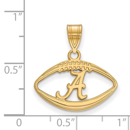 Vergoldet Sterlingsilber Logoart University Of Alabama Buchstabe A in Football Anhänger