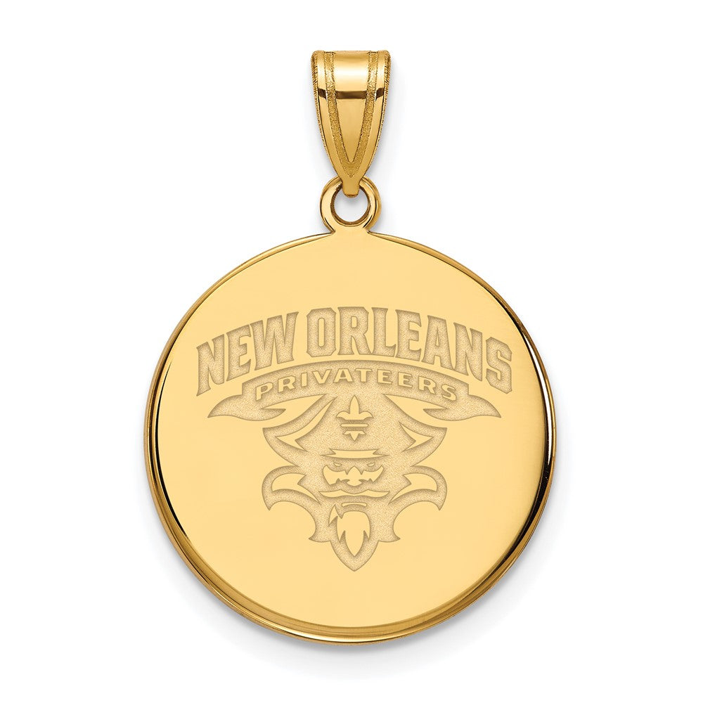 Vergoldet Sterlingsilber Logoart University Of New Orleans U N O Groß Plättchen Anhänger