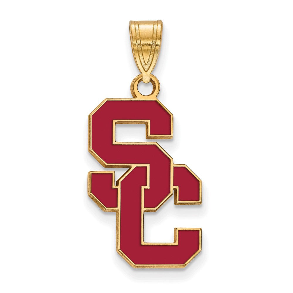 Vergoldet Sterlingsilber University Of Southern California S C Groß Emailliert Anhänger