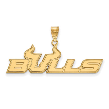 Vergoldet Sterlingsilber Logoart University Of South Florida Bulls Groß Anhänger