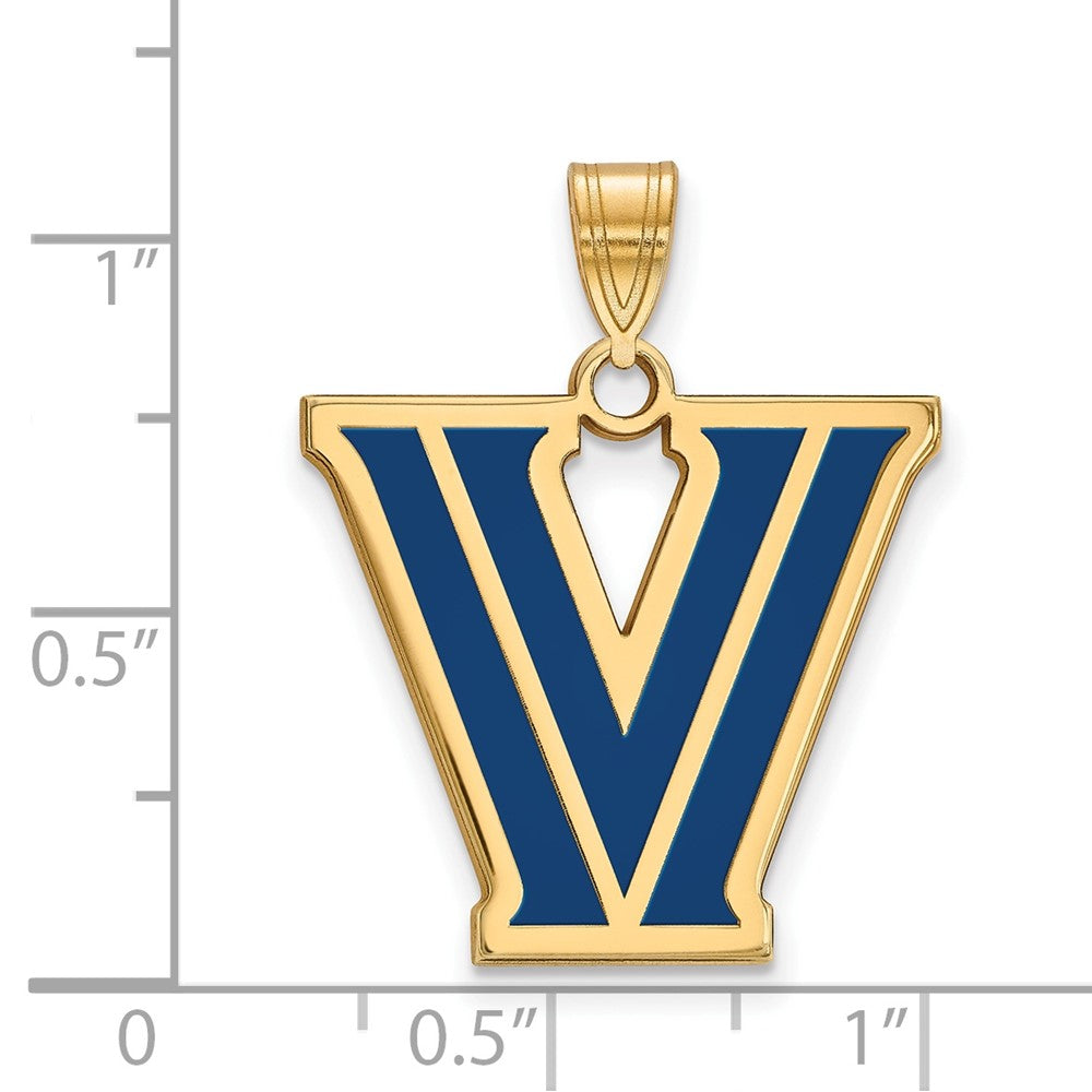 Vergoldet Sterlingsilber Logoart Villanova University Buchstabe V Groß Emailliert Anhänger