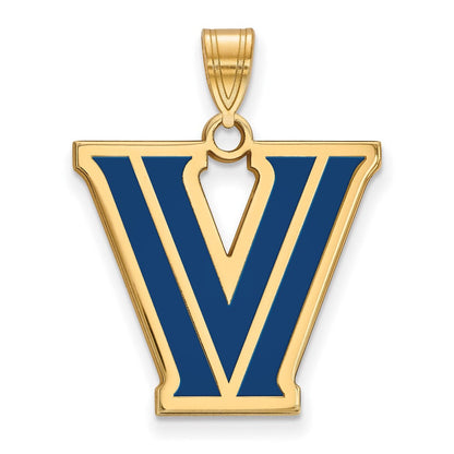 Vergoldet Sterlingsilber Logoart Villanova University Buchstabe V Groß Emailliert Anhänger