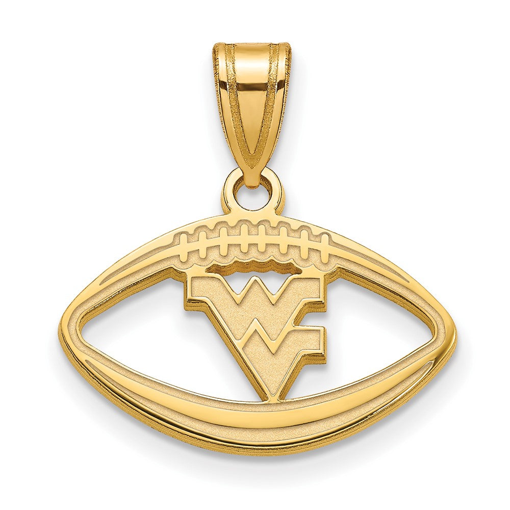 Vergoldet Sterlingsilber Logoart West Virginia University W V Football Anhänger