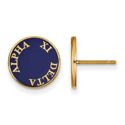 Vergoldet Sterlingsilber Logoart Alpha Xi Delta Sorority Text Farbe Emaille Ohrstecker