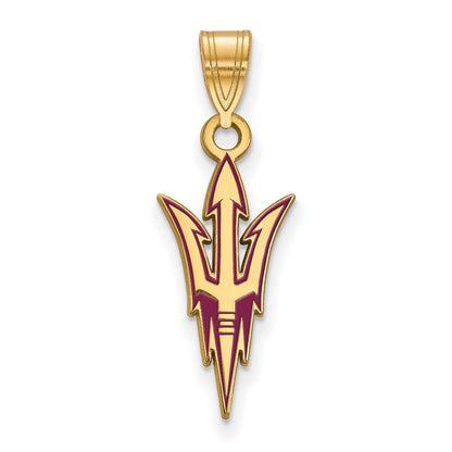 Vergoldet Sterlingsilber Logoart Arizona State University Pitchfork Groß Emailliert Anhänger