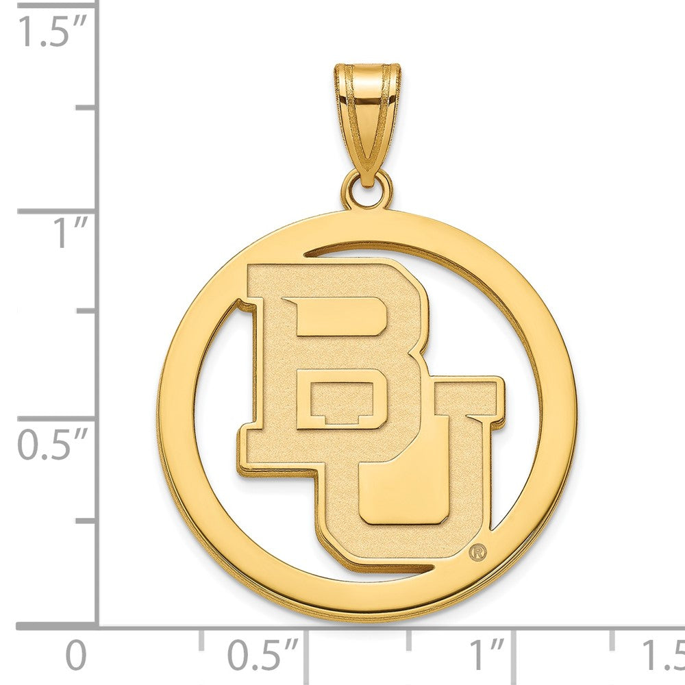 Vergoldet Sterlingsilber Logoart Baylor University Bears Extra Groß Kreis Anhänger