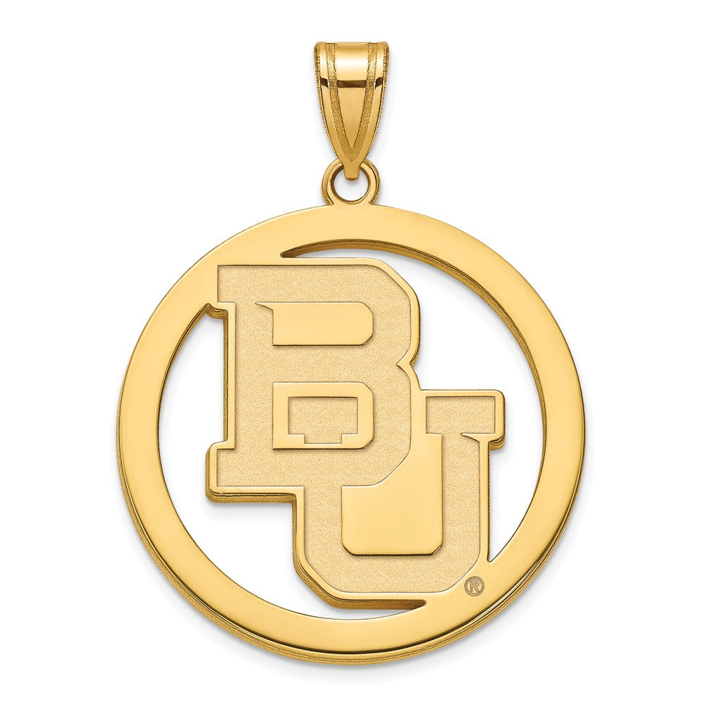 Vergoldet Sterlingsilber Logoart Baylor University Bears Extra Groß Kreis Anhänger