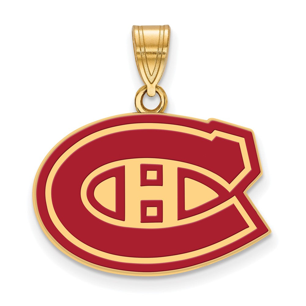 Vergoldet Sterlingsilber Nhl Logoart Montreal Canadiens Mittel Emailliert Anhänger