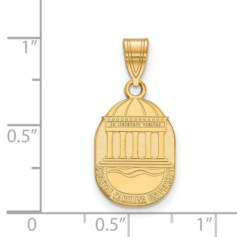 Vergoldet Sterlingsilber Logoart Coastal Carolina University Mittel Wappen Anhänger