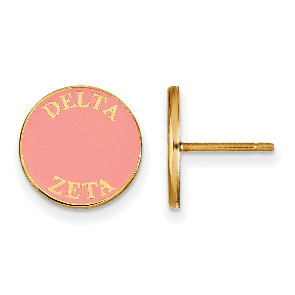 Vergoldet Sterlingsilber Logoart Delta Zeta Sorority Text Farbe Emaille Ohrstecker