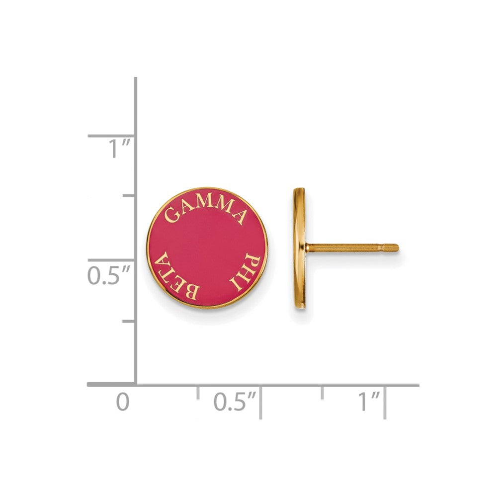 Vergoldet Sterlingsilber Logoart Gamma Phi Beta Sorority Text Farbe Emaille Ohrstecker
