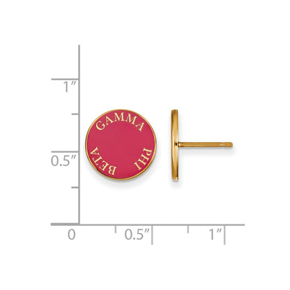 Vergoldet Sterlingsilber Logoart Gamma Phi Beta Sorority Text Farbe Emaille Ohrstecker