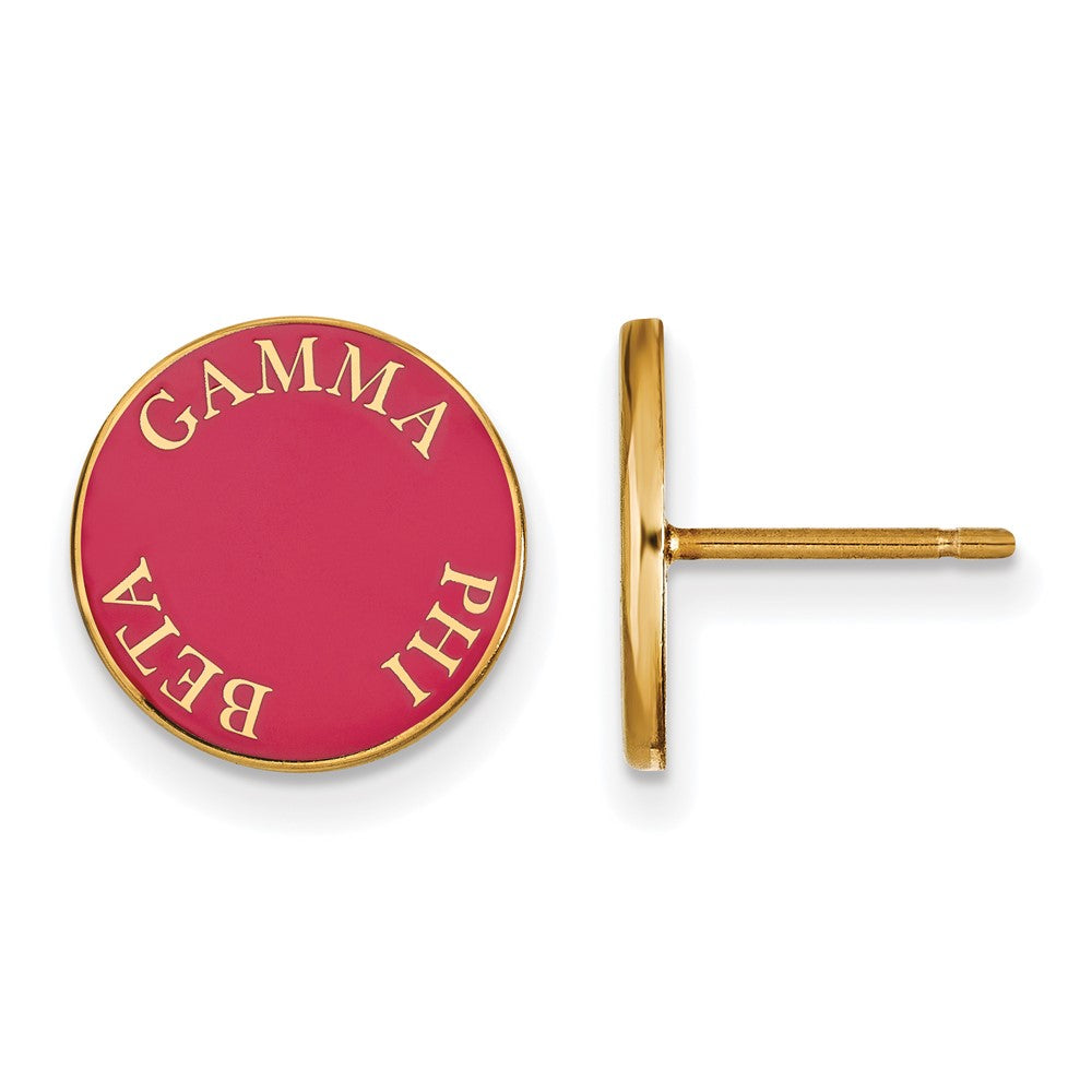 Vergoldet Sterlingsilber Logoart Gamma Phi Beta Sorority Text Farbe Emaille Ohrstecker
