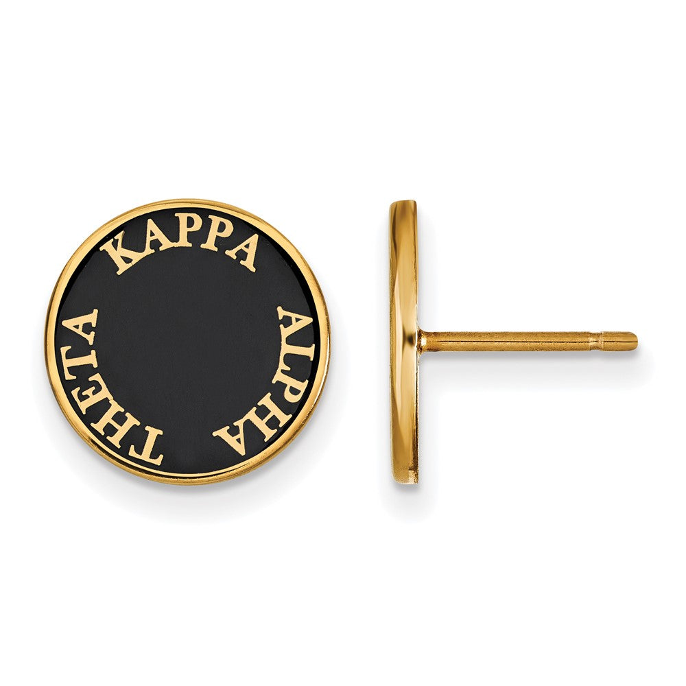 Vergoldet Sterlingsilber Logoart Kappa Alpha Theta Sorority Text Farbe Emaille Ohrstecker