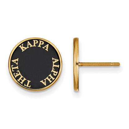 Vergoldet Sterlingsilber Logoart Kappa Alpha Theta Sorority Text Farbe Emaille Ohrstecker