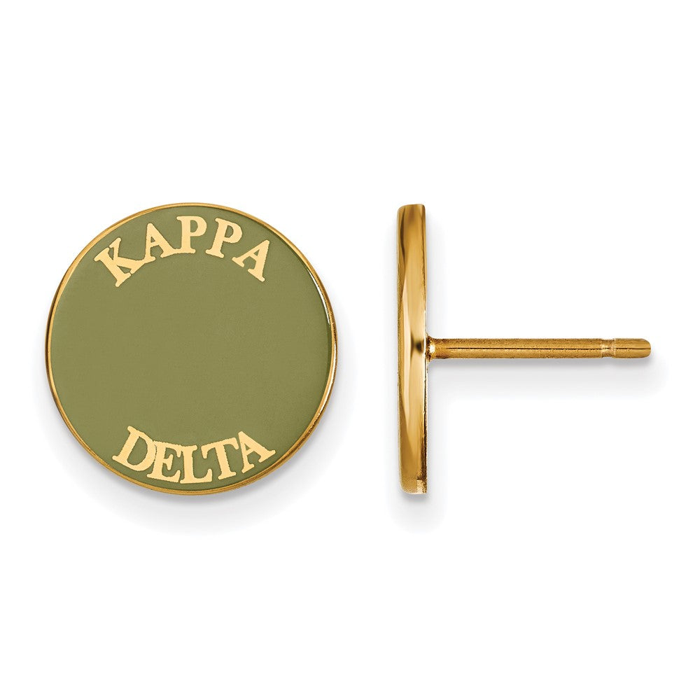 Vergoldet Sterlingsilber Logoart Kappa Delta Sorority Text Farbe Emaille Ohrstecker