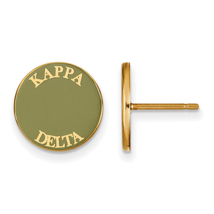 Vergoldet Sterlingsilber Logoart Kappa Delta Sorority Text Farbe Emaille Ohrstecker