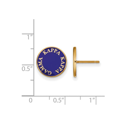 Vergoldet Sterlingsilber Logoart Kappa Gamma Sorority Text Farbe Emaille Ohrstecker