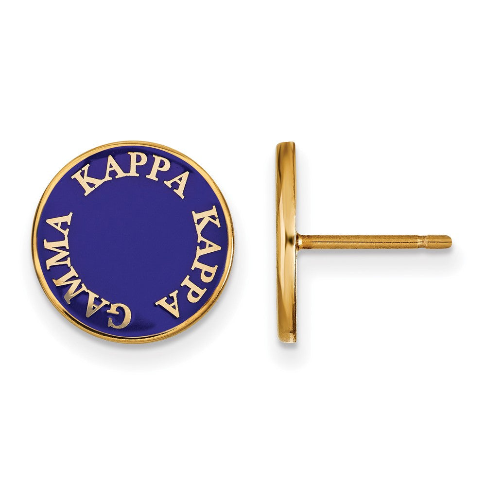 Vergoldet Sterlingsilber Logoart Kappa Gamma Sorority Text Farbe Emaille Ohrstecker