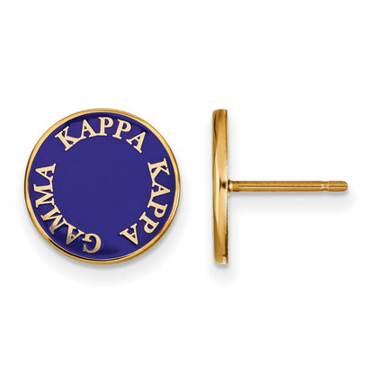 Vergoldet Sterlingsilber Logoart Kappa Gamma Sorority Text Farbe Emaille Ohrstecker