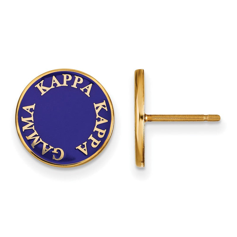 Vergoldet Sterlingsilber Logoart Kappa Gamma Sorority Text Farbe Emaille Ohrstecker