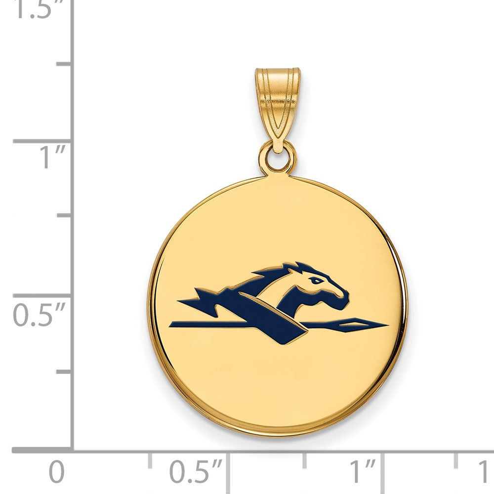 Vergoldet Sterlingsilber Logoart Longwood University Pferd Groß Emailliert Plättchen Anhänger