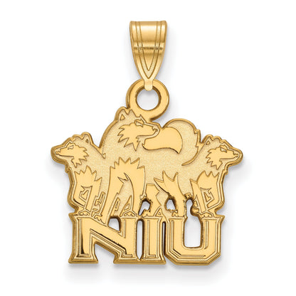 10K Gelbgold Logoart Northern Illinois University N I U mit Huskies Klein Anhänger