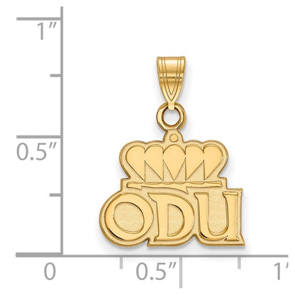 Vergoldet Sterlingsilber Logoart Old Dominion University O D U Klein Anhänger