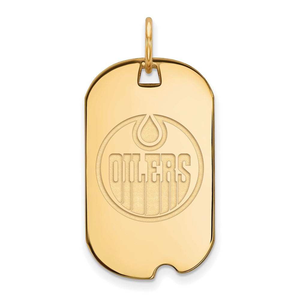 Vergoldet Sterlingsilber Nhl Logoart Edmonton Oilers Klein Erkennungsmarke Anhänger