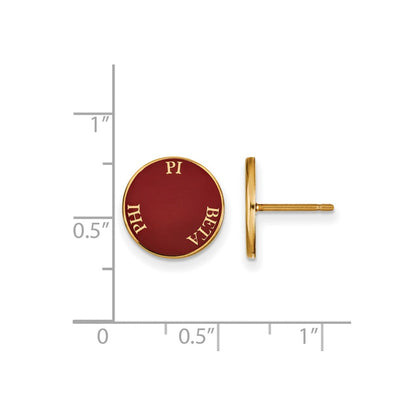 Vergoldet Sterlingsilber Logoart Pi Beta Phi Sorority Text Farbe Emaille Ohrstecker